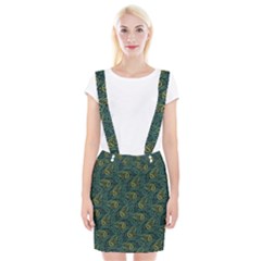 Pattern Abstract Green Texture Braces Suspender Skirt