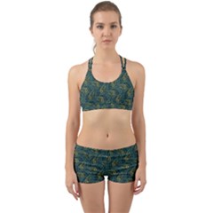 Pattern Abstract Green Texture Back Web Gym Set