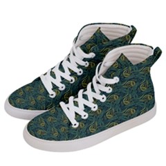 Pattern Abstract Green Texture Men s Hi-top Skate Sneakers