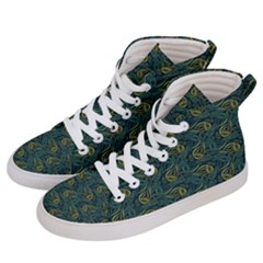 Pattern Abstract Green Texture Women s Hi-top Skate Sneakers