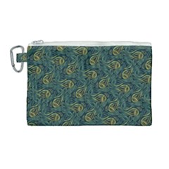 Pattern Abstract Green Texture Canvas Cosmetic Bag (large)