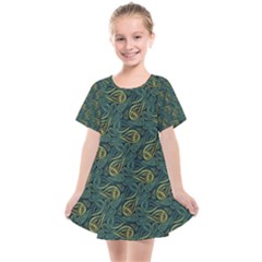 Pattern Abstract Green Texture Kids  Smock Dress