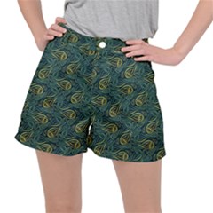 Pattern Abstract Green Texture Women s Ripstop Shorts