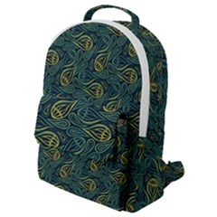 Pattern Abstract Green Texture Flap Pocket Backpack (small)