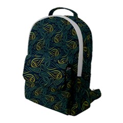 Pattern Abstract Green Texture Flap Pocket Backpack (large)