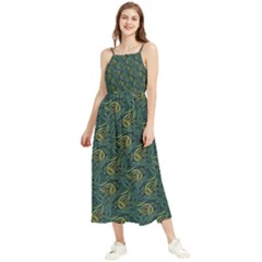 Pattern Abstract Green Texture Boho Sleeveless Summer Dress