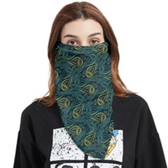 Pattern Abstract Green Texture Face Covering Bandana (triangle)