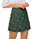 Pattern Abstract Green Texture Mini Front Wrap Skirt View3