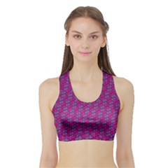 Heart Love Romantic Cute Pattern Sports Bra With Border