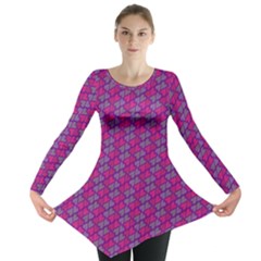 Heart Love Romantic Cute Pattern Long Sleeve Tunic 