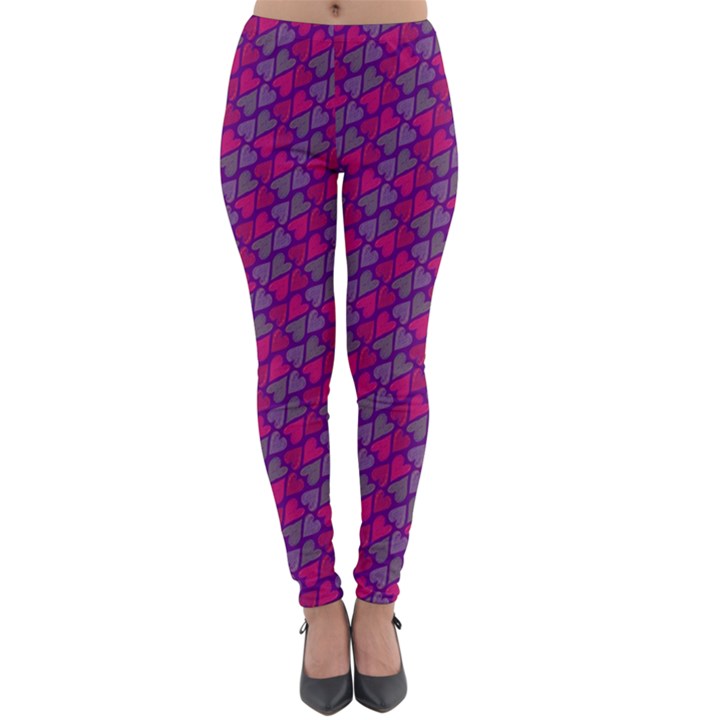 Heart Love Romantic Cute Pattern Lightweight Velour Leggings