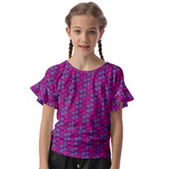 Heart Love Romantic Cute Pattern Kids  Cut Out Flutter Sleeves