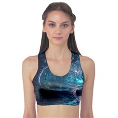 Path Forest Wood Light Night Sports Bra by Jancukart