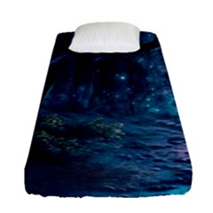 Path Forest Wood Light Night Fitted Sheet (single Size) by Jancukart