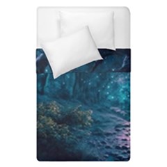 Path Forest Wood Light Night Duvet Cover Double Side (single Size) by Jancukart