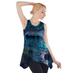 Path Forest Wood Light Night Side Drop Tank Tunic by Jancukart