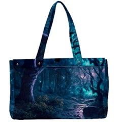 Path Forest Wood Light Night Canvas Work Bag