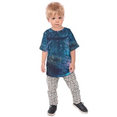 Path Forest Wood Light Night Kids  Raglan Tee