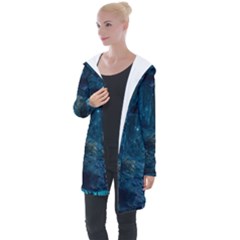 Path Forest Wood Light Night Longline Hooded Cardigan by Jancukart