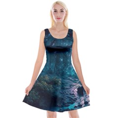 Path Forest Wood Light Night Reversible Velvet Sleeveless Dress