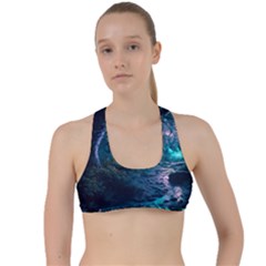 Path Forest Wood Light Night Criss Cross Racerback Sports Bra