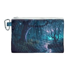 Path Forest Wood Light Night Canvas Cosmetic Bag (large)