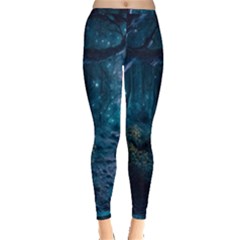 Path Forest Wood Light Night Inside Out Leggings by Jancukart