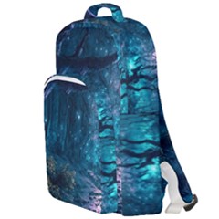 Path Forest Wood Light Night Double Compartment Backpack by Jancukart