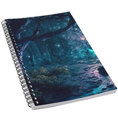 Path Forest Wood Light Night 5 5  X 8 5  Notebook