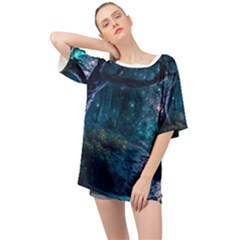 Path Forest Wood Light Night Oversized Chiffon Top