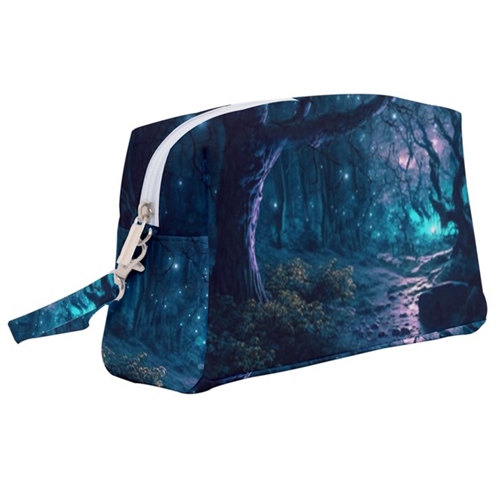 Path Forest Wood Light Night Wristlet Pouch Bag (Large)