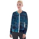 Path Forest Wood Light Night Velvet Zip Up Jacket View1