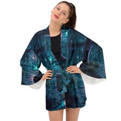 Path Forest Wood Light Night Long Sleeve Kimono by Jancukart