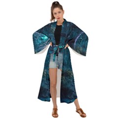 Path Forest Wood Light Night Maxi Kimono by Jancukart