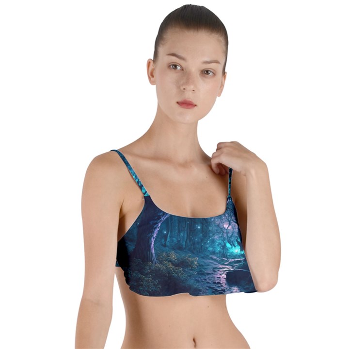 Path Forest Wood Light Night Layered Top Bikini Top 