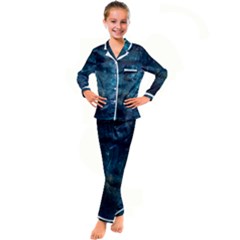 Path Forest Wood Light Night Kid s Satin Long Sleeve Pajamas Set