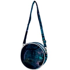 Path Forest Wood Light Night Crossbody Circle Bag by Jancukart