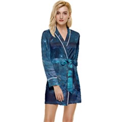 Path Forest Wood Light Night Long Sleeve Satin Robe