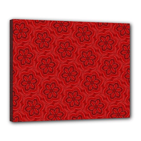 Floral Pattern Background Flowers Canvas 20  X 16  (stretched)