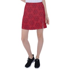 Floral Pattern Background Flowers Tennis Skirt