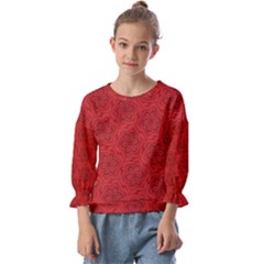 Floral Pattern Background Flowers Kids  Cuff Sleeve Top