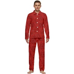 Floral Pattern Background Flowers Men s Long Sleeve Velvet Pocket Pajamas Set