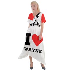 I Love Wayne Cross Front Sharkbite Hem Maxi Dress by ilovewhateva