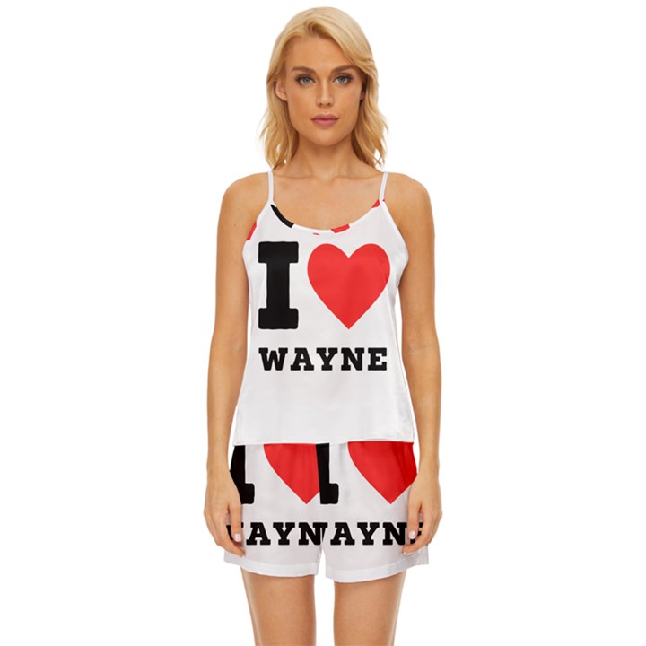 I love wayne Satin Pajama Short Set