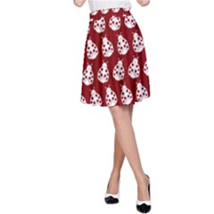 Ladybug Vector Geometric Tile Pattern A-line Skirt by GardenOfOphir