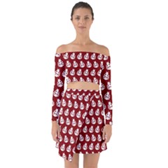 Ladybug Vector Geometric Tile Pattern Off Shoulder Top With Skirt Set by GardenOfOphir