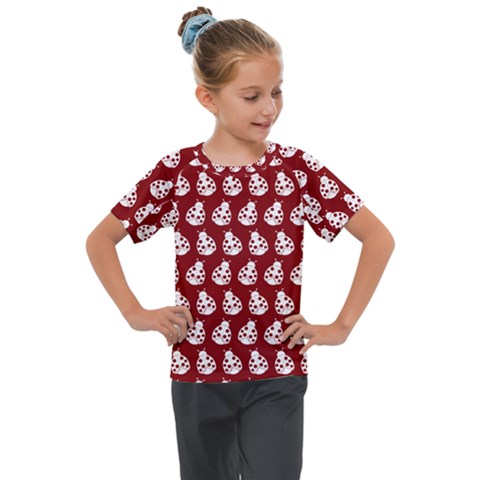 Ladybug Vector Geometric Tile Pattern Kids  Mesh Piece Tee by GardenOfOphir