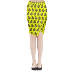 Ladybug Vector Geometric Tile Pattern Midi Wrap Pencil Skirt by GardenOfOphir