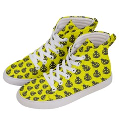 Ladybug Vector Geometric Tile Pattern Women s Hi-top Skate Sneakers by GardenOfOphir