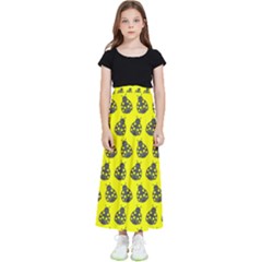 Ladybug Vector Geometric Tile Pattern Kids  Flared Maxi Skirt by GardenOfOphir